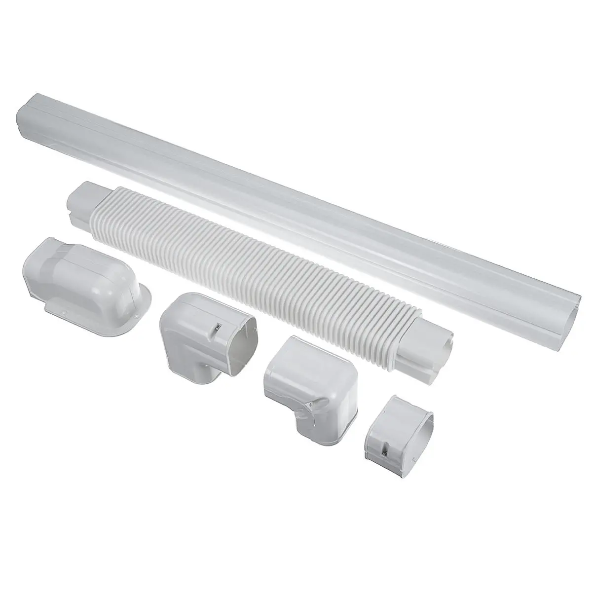 Flat Bend Soft Hose Duct - PVC Decorative AC Tube & Fittings System