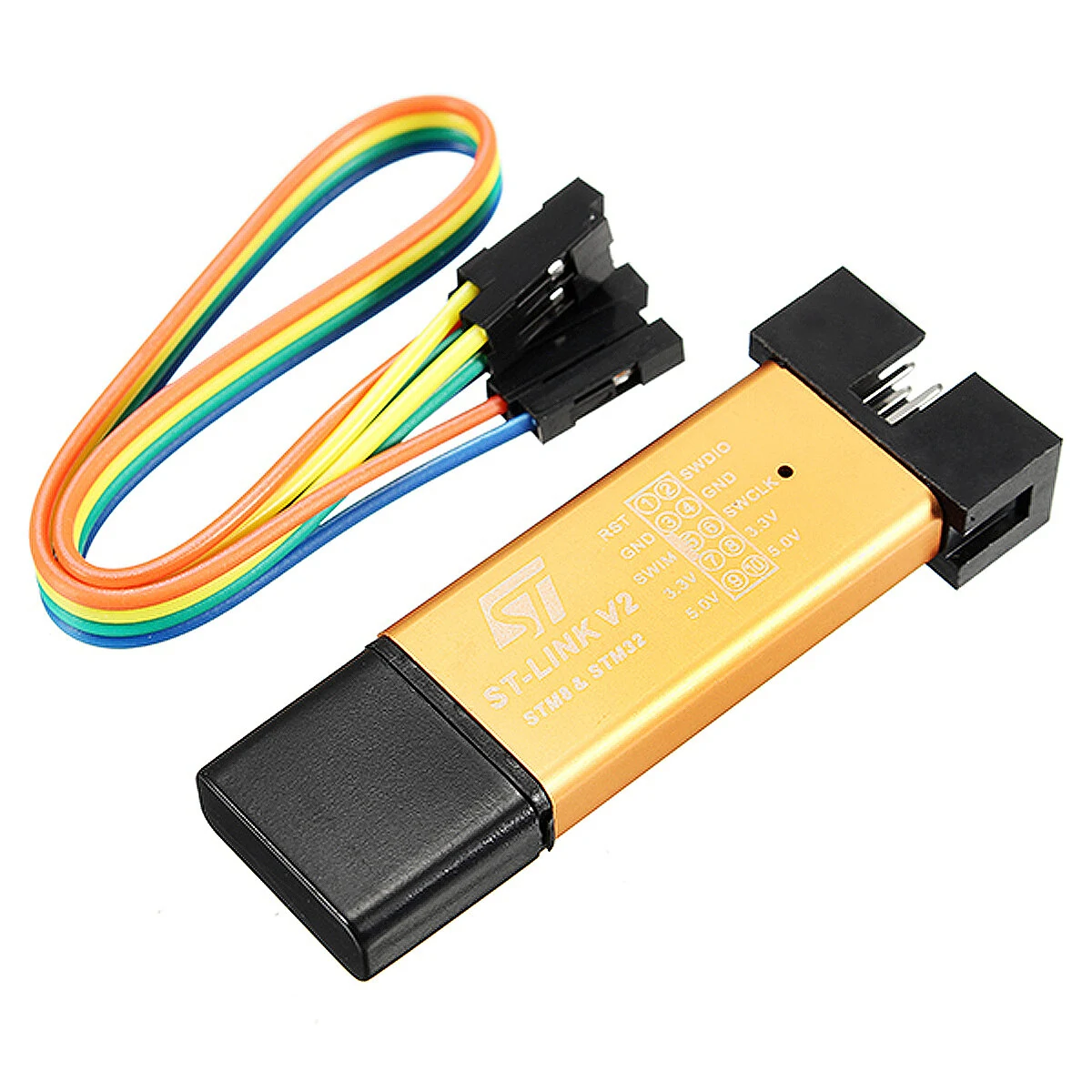 Geekcreit ST-LINK V2 STM8 STM32 Programmer Debugger | 3.3V/5V 500MA | Aluminum Shell
