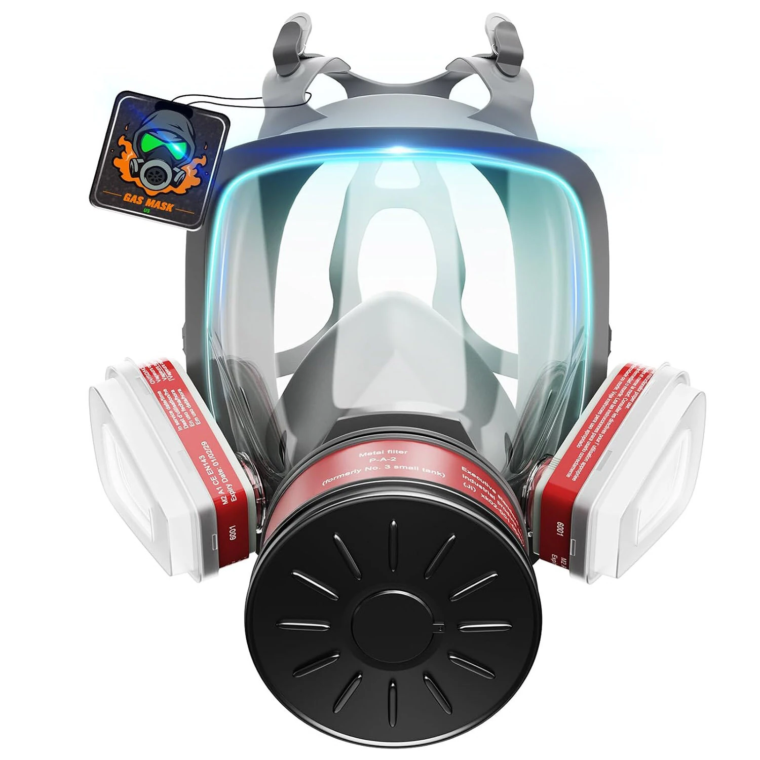 3M 6800 Full Face Respirator Mask - 40mm Gas Mask with Carbon Filter for Chemicals Dust Vapors
