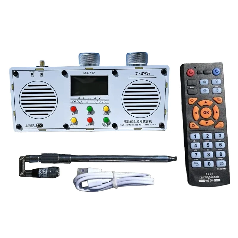 MX712 Portable Radio - LW/MW/SW/FM Stereo Receiver with Dual Speakers | NXP6686 Chip, Remote Control, Type-C Charging