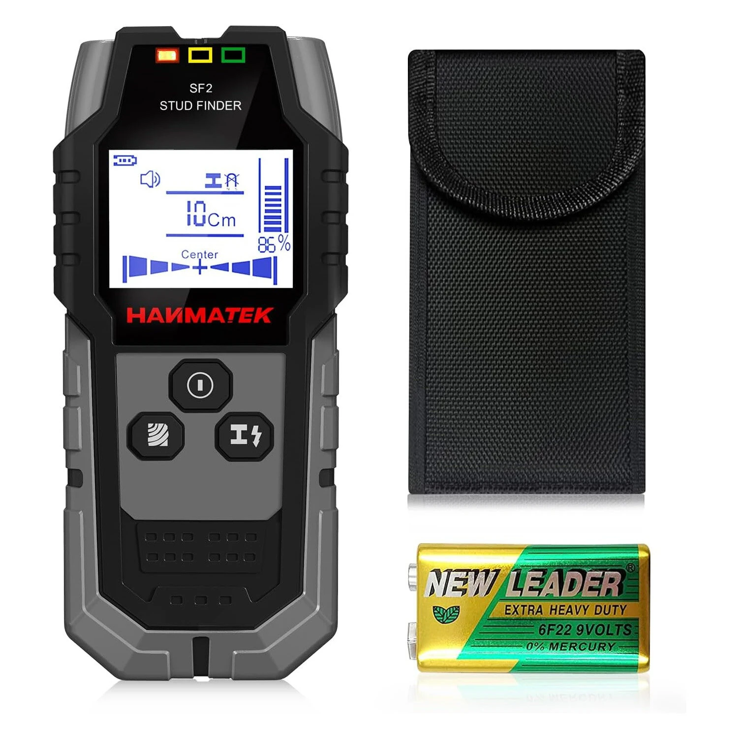 Hanmatek SF2 Wall Scanner - Stud Finder for Wood Metal AC Cable | LCD Display