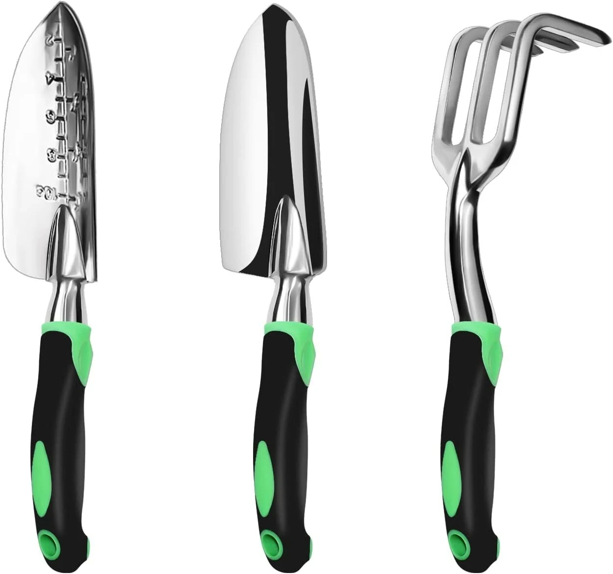 Garden Tool Set 3-Pack - Heavy Duty Aluminum Kit with Ergonomic Non-Slip Handles