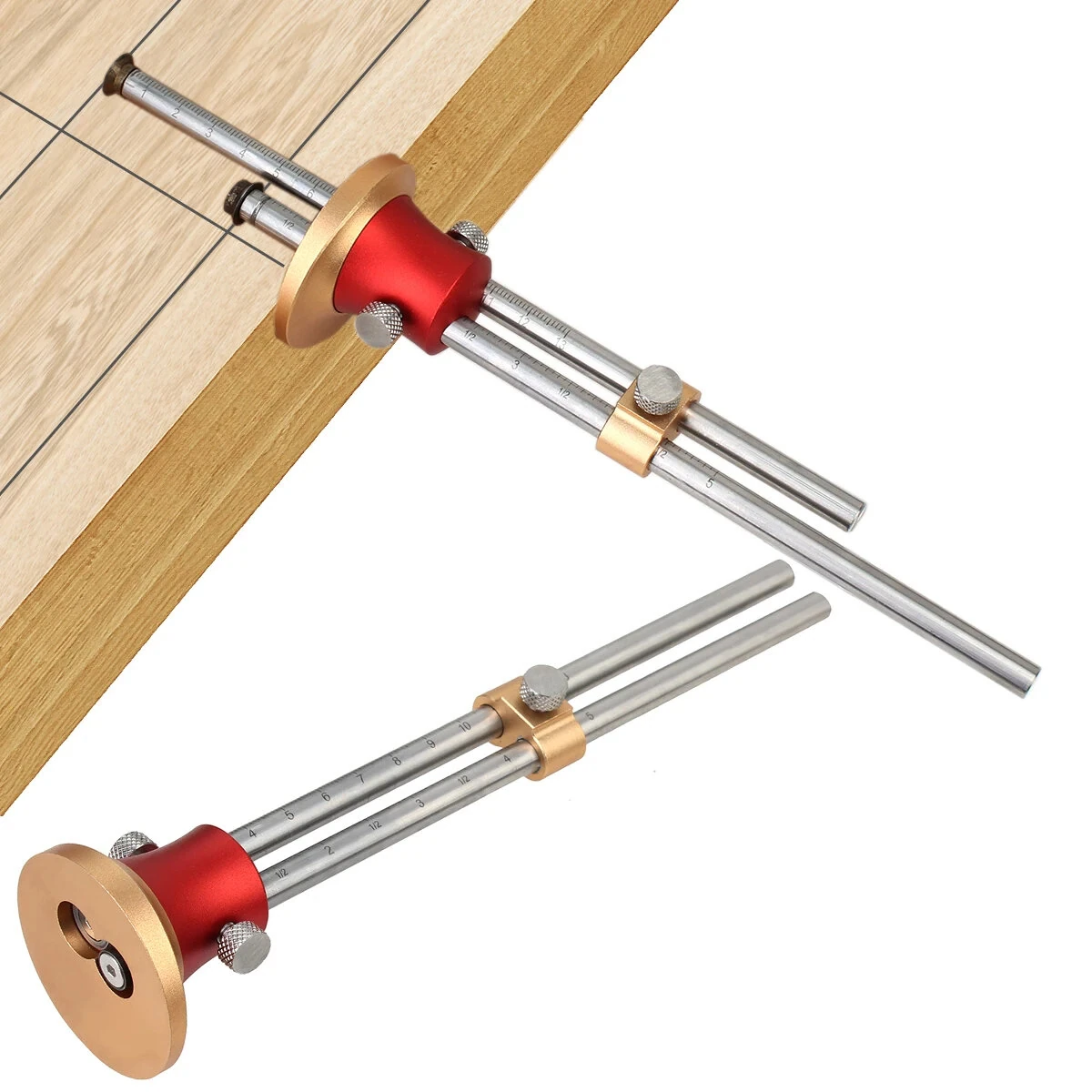 Double Shaft Wheel Marking Gauge - Wood Scriber & Mortise Gauge for Woodworking