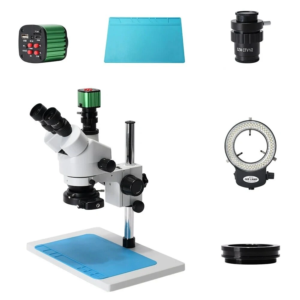 HAYEAR HY-5200D 7X-45X Stereo Microscope | 24MP USB HDMI Camera | Trinocular for Soldering & Repair