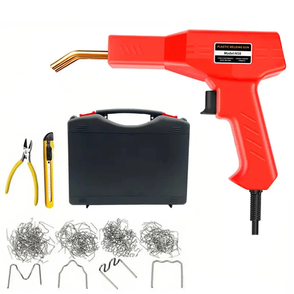 Red Portable Plastic Welding Machine - EU Plug | Quick Operation & Overheat Protection for Car Bumper & PVC Repair