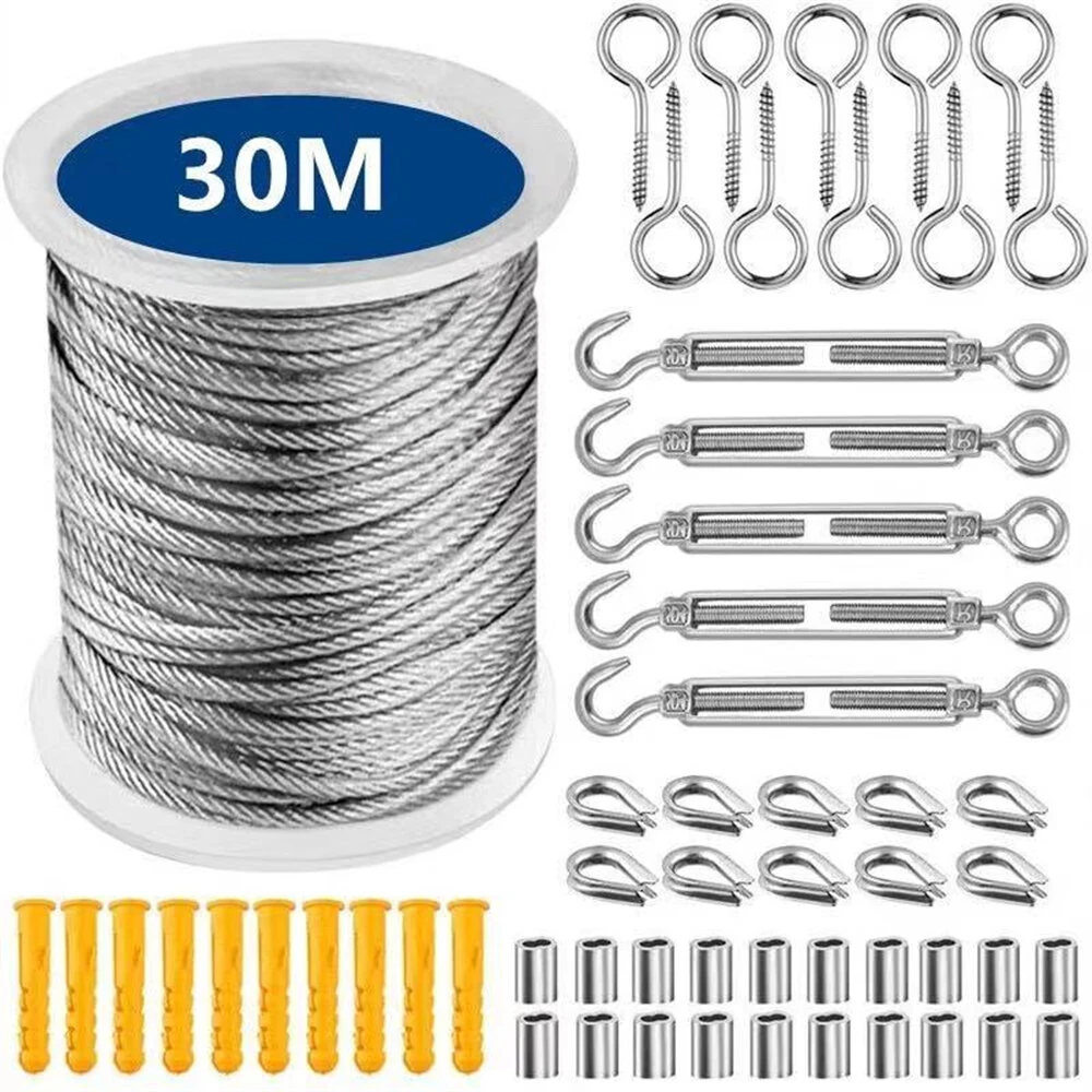 304 Stainless Steel PVC Coated Cable Railing Kit | 30m Heavy Duty for Deck & Balcony