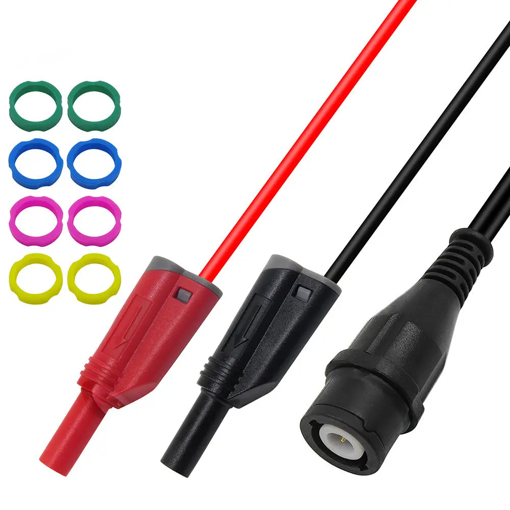 P1204 Fully Insulated BNC Banana Plug Cable | 50 Ohm RG58 Coaxial | Q9 Joint