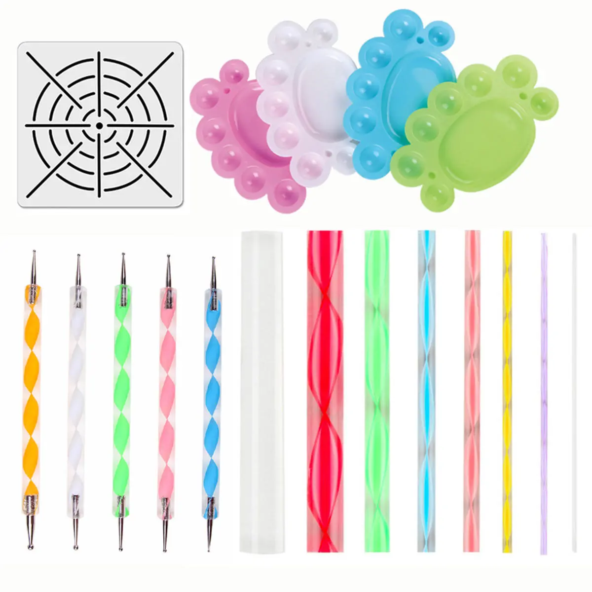 Mandala Dotting Tools Kit - 15pcs Painting Rocks, Pens & Stencil