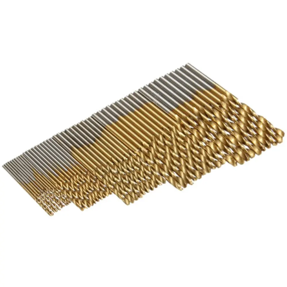 Doersupp 50Pcs Titanium Drill Bit Set | 1-3mm HSS for Wood & Metal