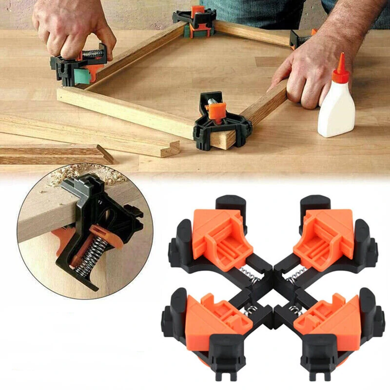 4pcs Adjustable 90 Degree Corner Clamp - Right Angle Woodworking Tool Kit
