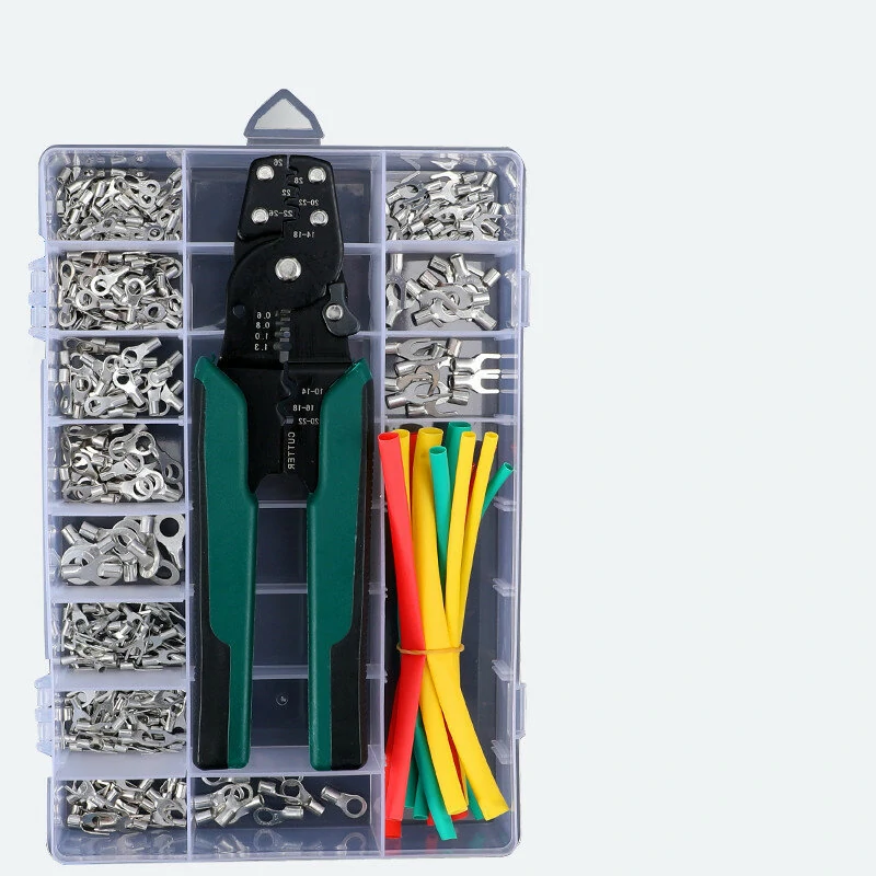 OT/UT Terminal Crimping Kit - 340pcs Open Barrel Connectors with Pliers | Copper Cable Nose