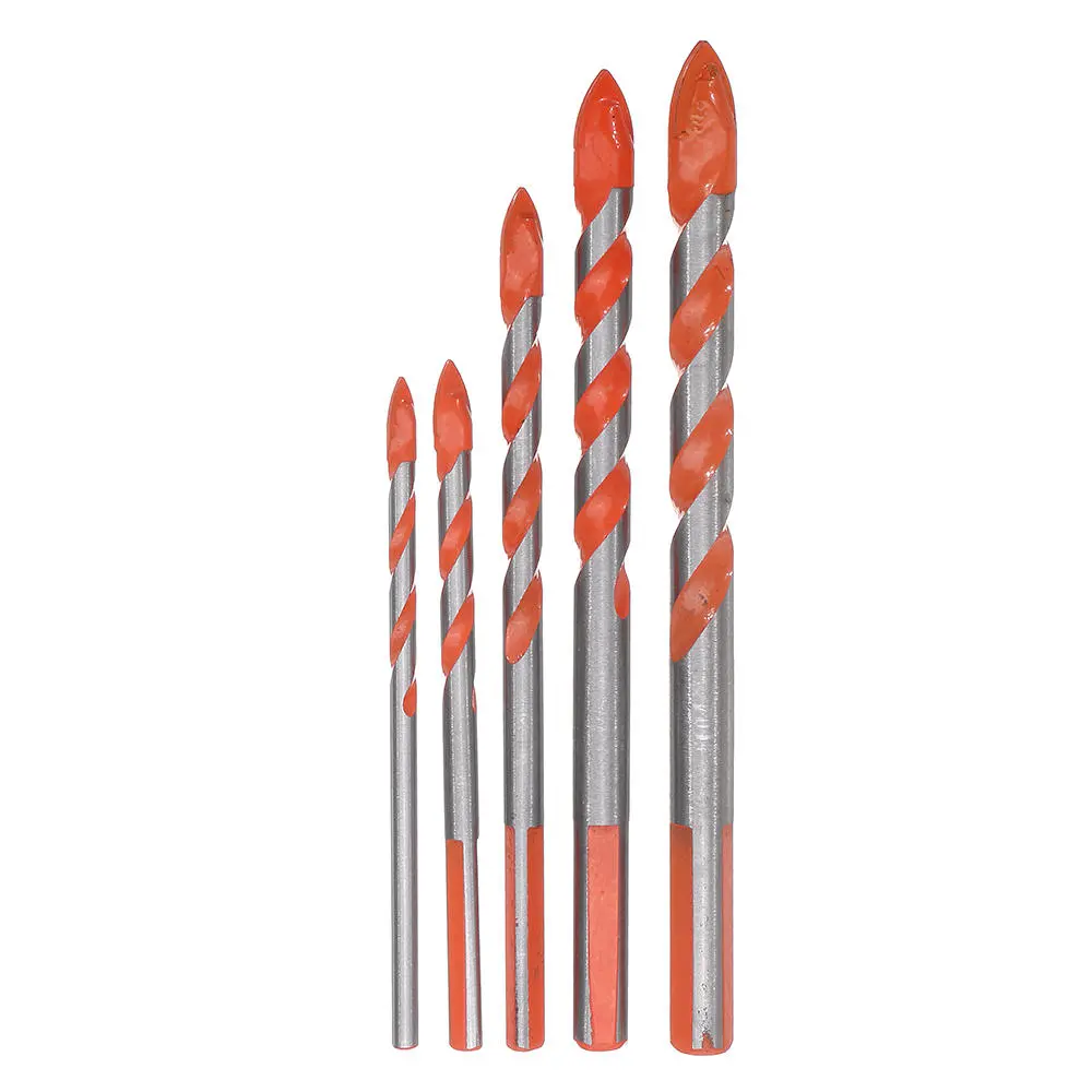 5Pcs Triangle Shank Drill Bit Set - 4/5/6/8/10mm for Ceramic Glass & Wall