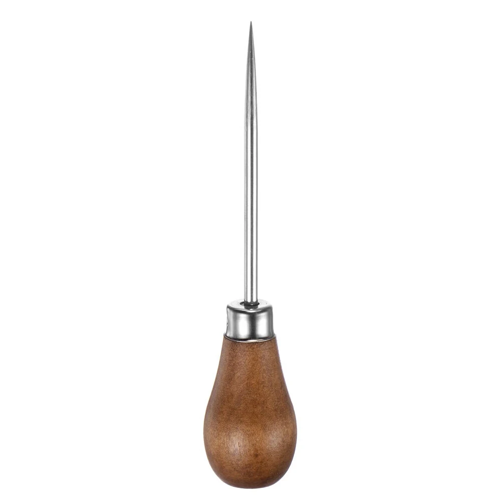 Single Gourd Awl - Wooden Handle Leather Punching Tool | 4.53 Polished for DIY