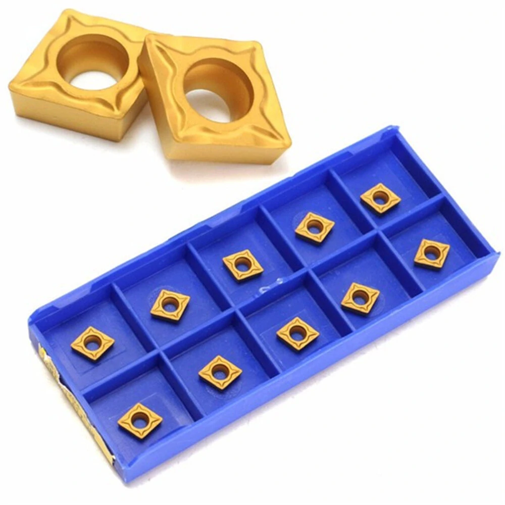 YBC251 CCMT060204-HM Carbide Insert - 10pcs Titanium Coated Cutter | Wood Turning Tool