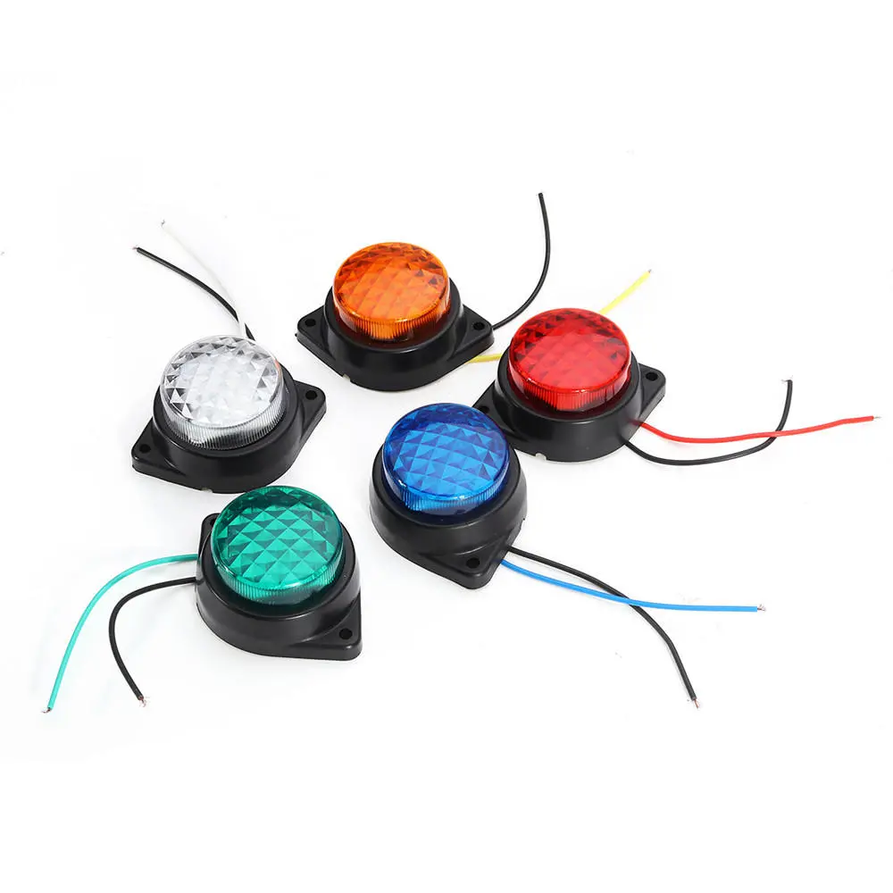LED Clearance Marker Lamp - Round Outer Display Width Light for Front Rear Side