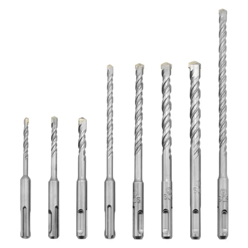 8Pcs SDS Plus Hammer Drill Bits - 5-12mm Carbide Tip Masonry Set