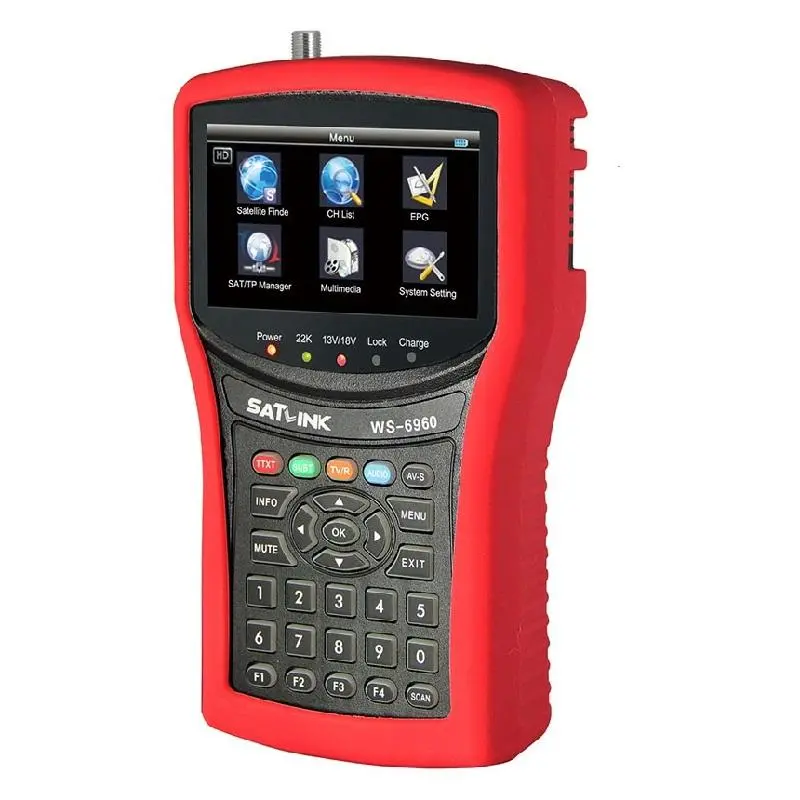 Satlink WS-6960 Satellite Finder Meter | 4.3 Inch HD Display | DVB-S2/MPEG4