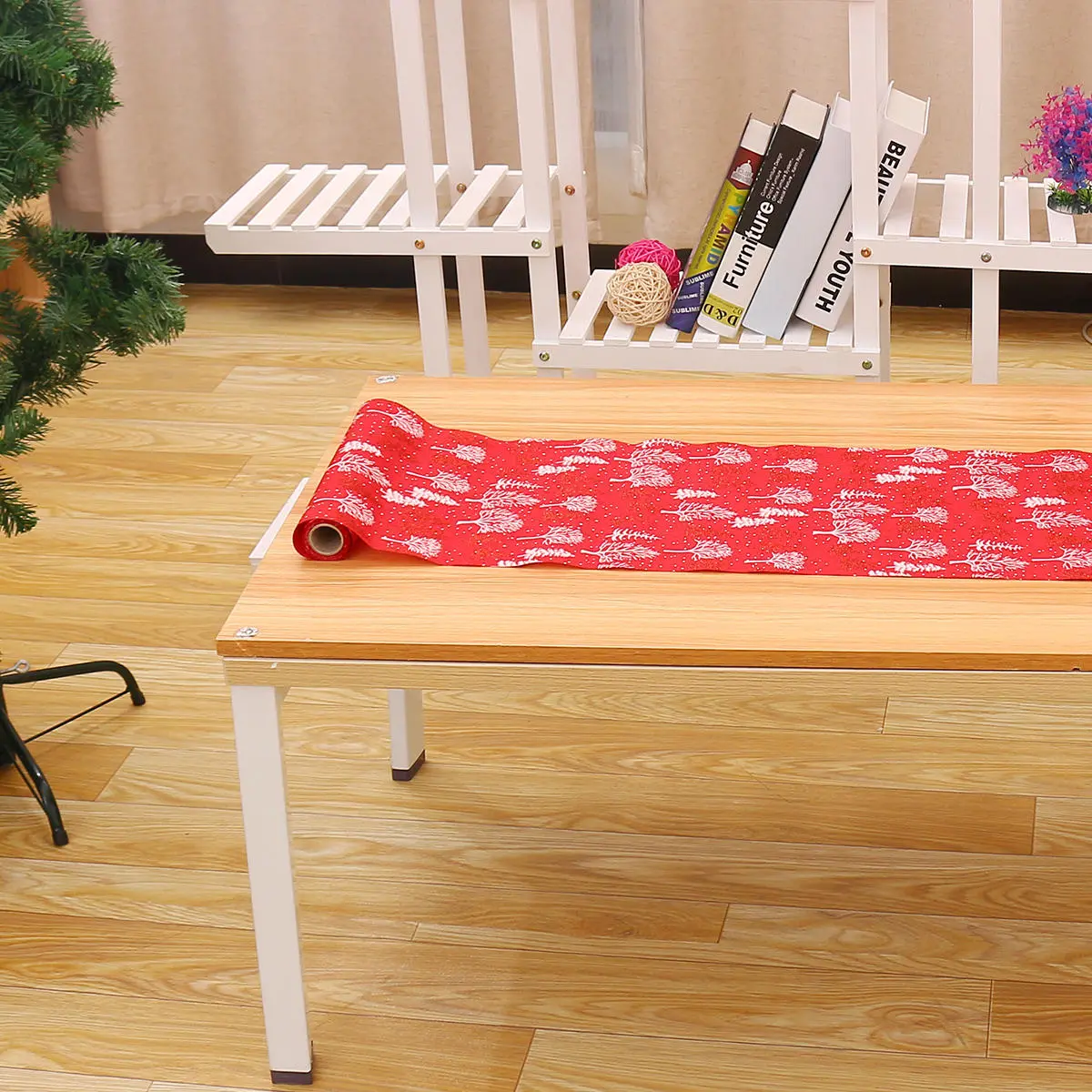 Christmas Tree Table Flag Tablecloth - Polyester XMAS Decorations