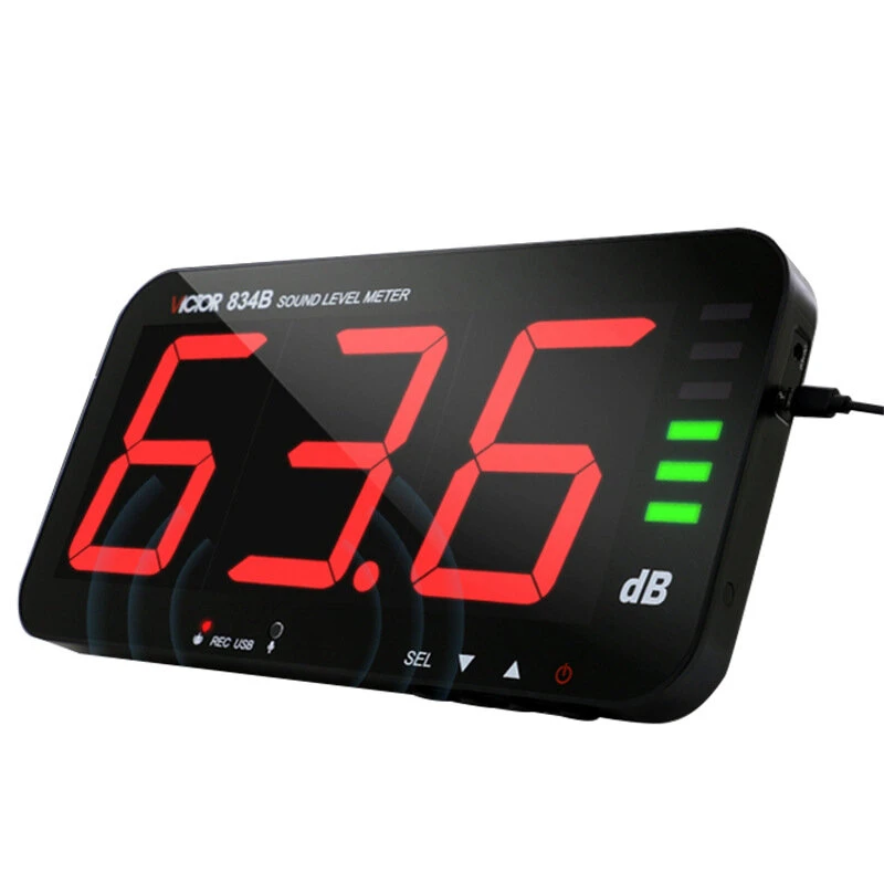 Victor VC834A Sound Level Meter | 30-130dB High-Precision Wall-Mounted Noise Tester