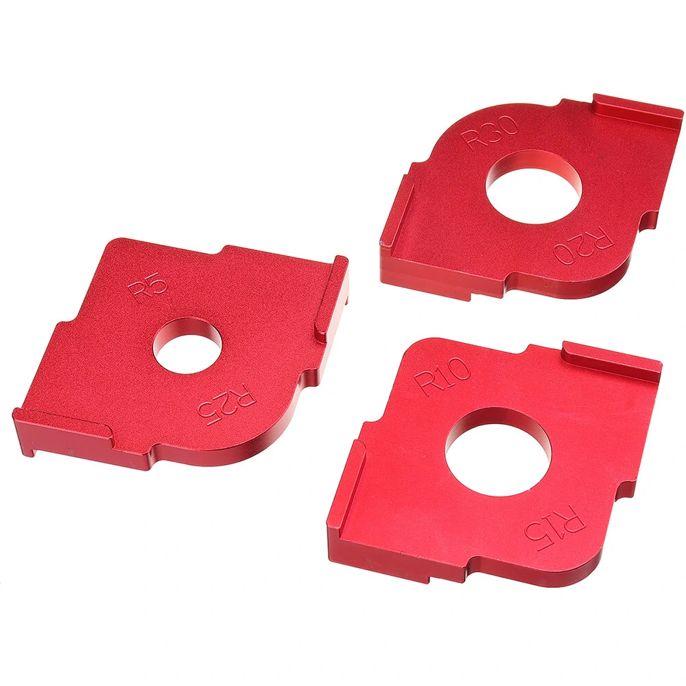 Drillpro 3 Pack Wood Panel Radius Jig - R5 to R30 Corner Template | Router Table Bits