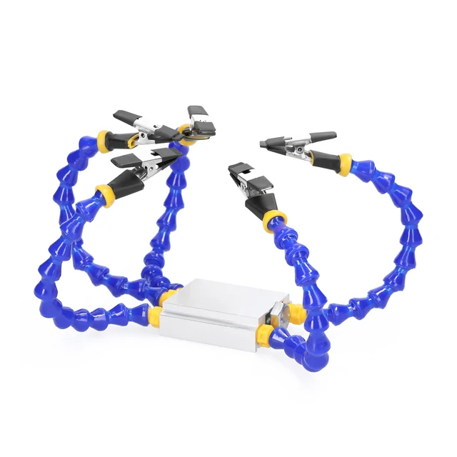 Aluminum Alloy Soldering Iron Holder | Flexible Arm PCB Welding Fixture with Table Clamp
