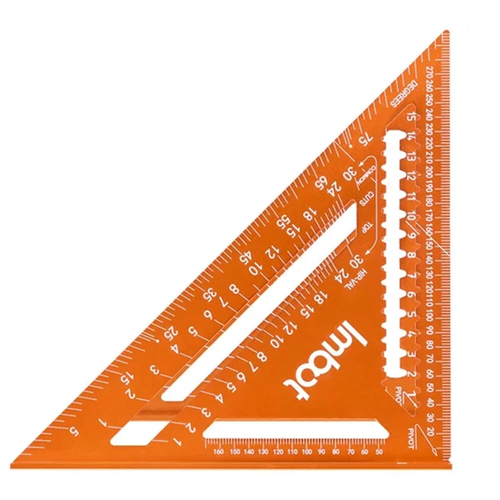Aluminum Alloy Carpenter Triangle Ruler | Multi-Angle Rafter Square & Circle Tool - Metric Scale