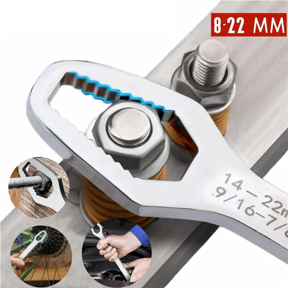 Universal Torx Wrench 8-22mm | Self-Tightening Glasses Tool | 145mm/160mm Double-Head Spanner for Auto Repair