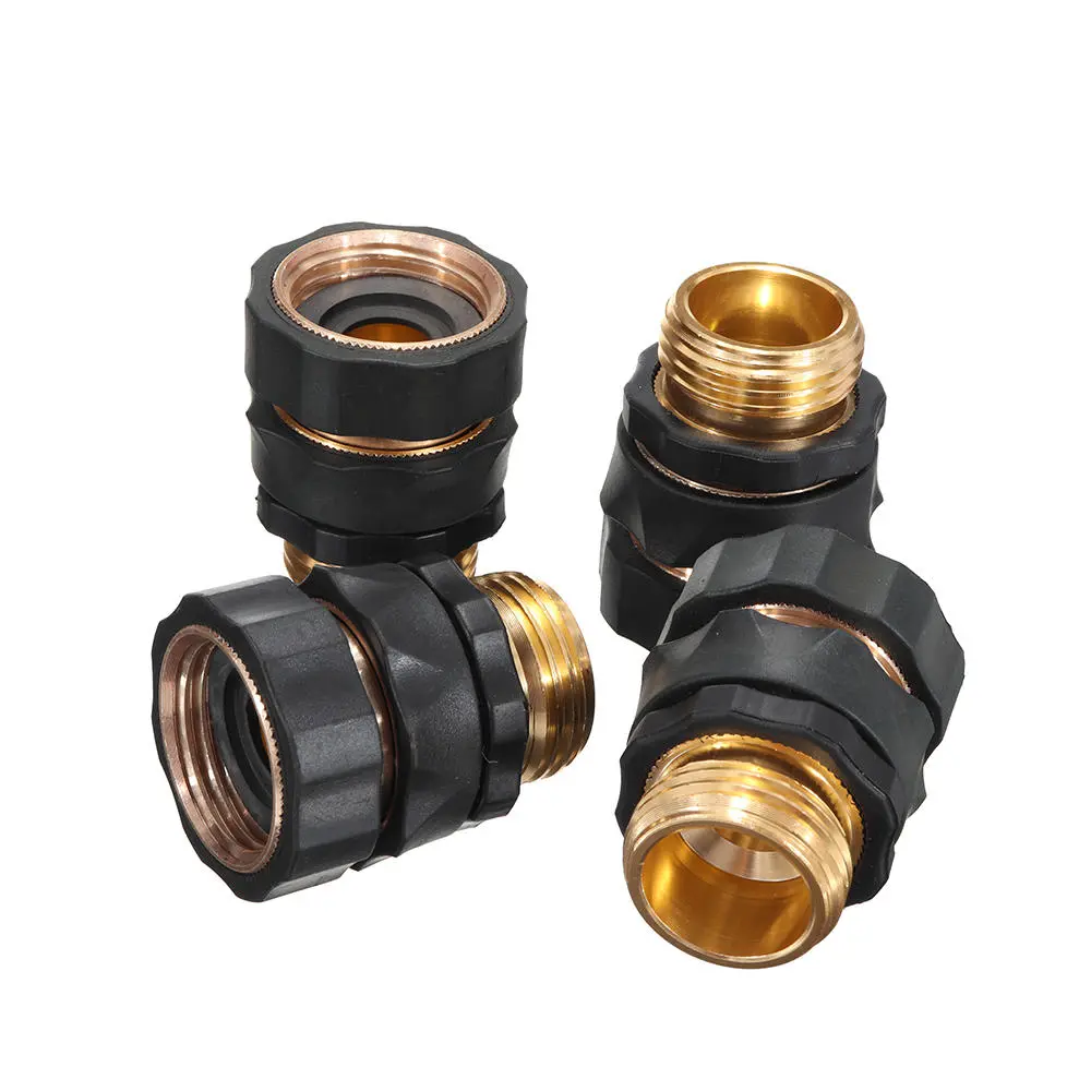 4pcs 3/4 Inch Brass Garden Hose Quick Connect Fittings | Water Pipe Connectors