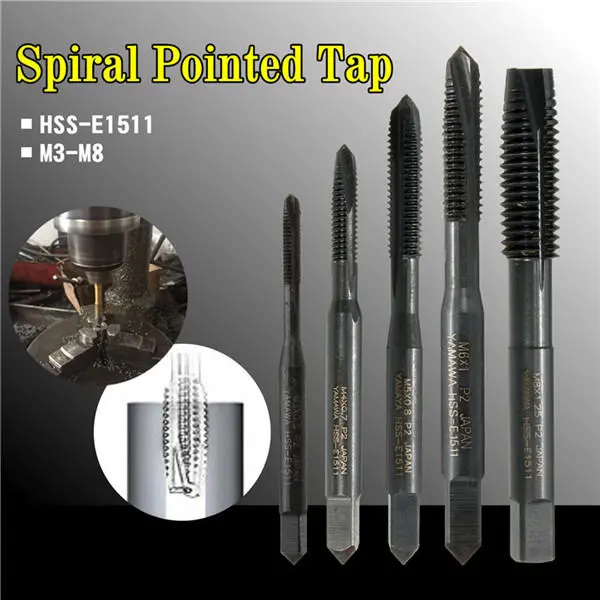 M3-M8 HSS Nitride Coated Metric Spiral Hand Tap | Screw Thread Tap Set