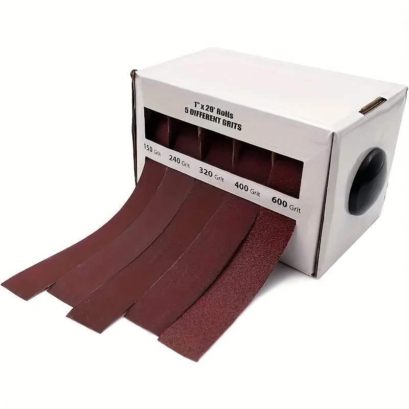 Emery Sandpaper 5 Rolls - 150 to 600 Grit Aluminum Oxide for Woodworking & Metal