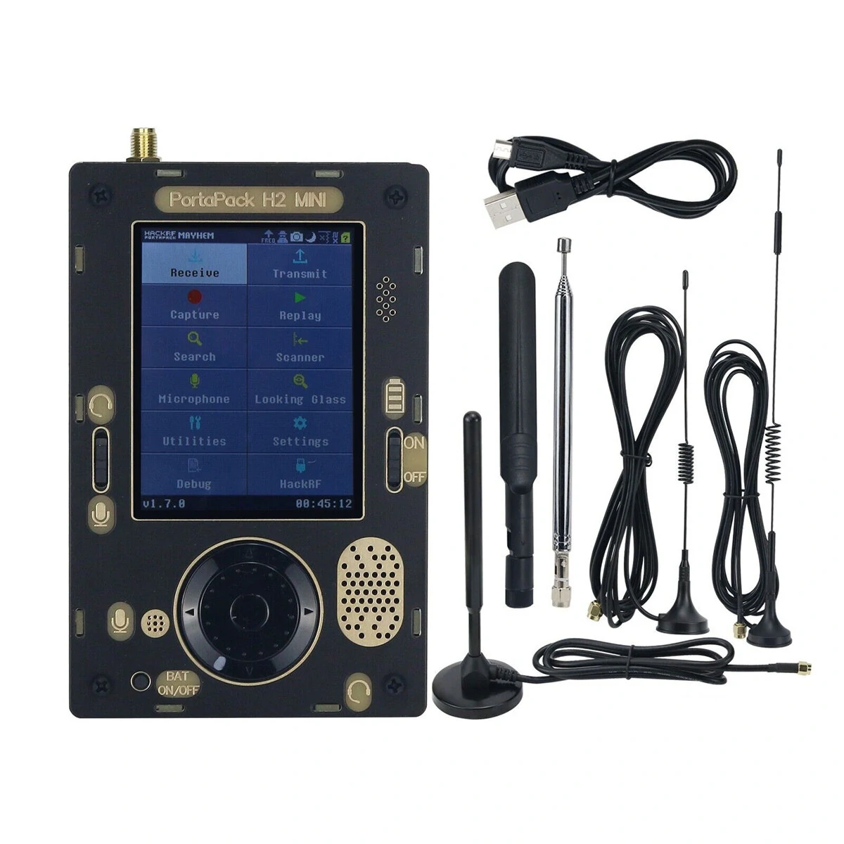 Portapack H2 Mini HackRF One R9 V2.0.0 SDR Receiver | 1MHz-6GHz, 20MHz Bandwidth | 5 Antennas & Signal Amp