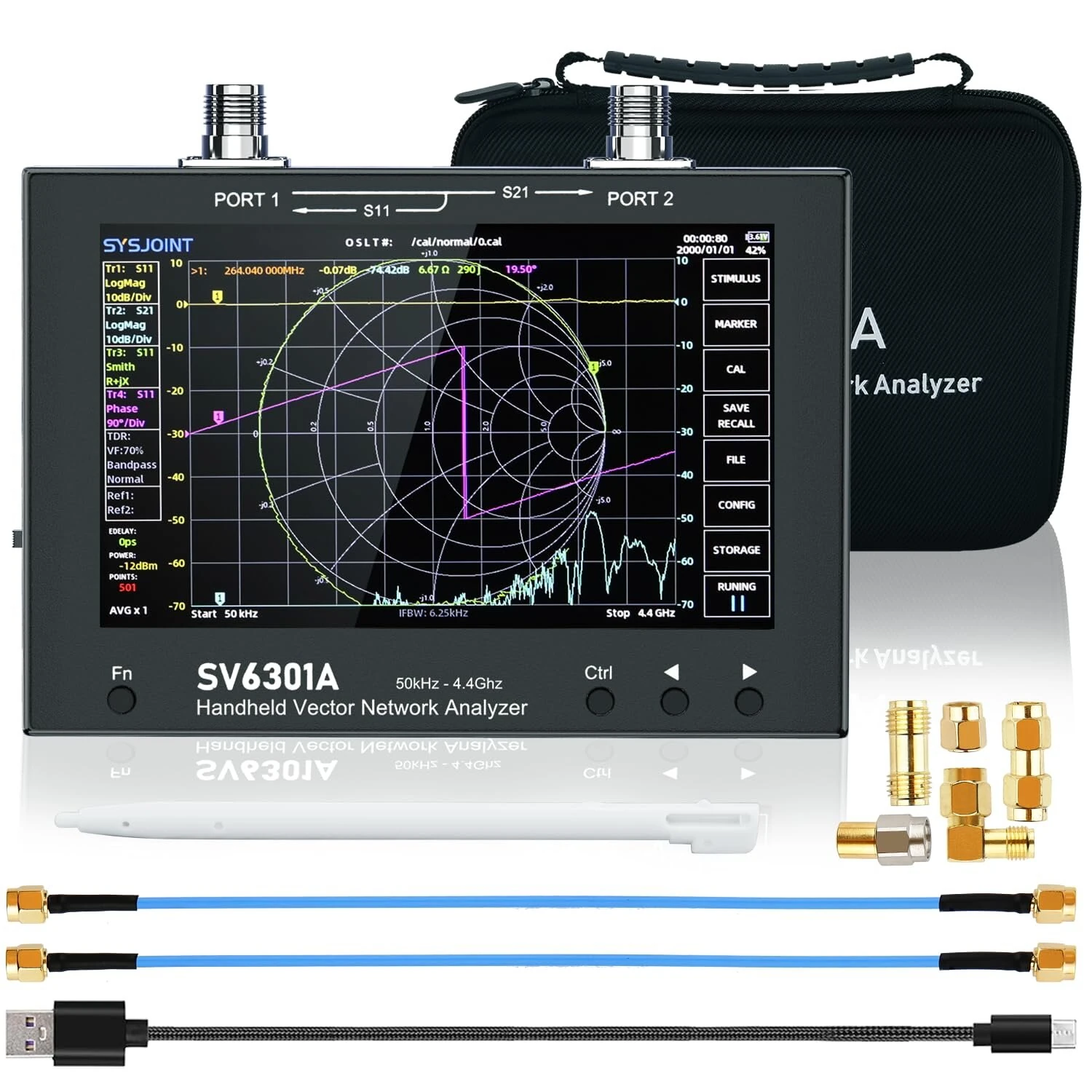 NanoVNA Vector Network Analyzer 6.3GHz | 7-inch LCD | 1001 Points MF-HF-UHF