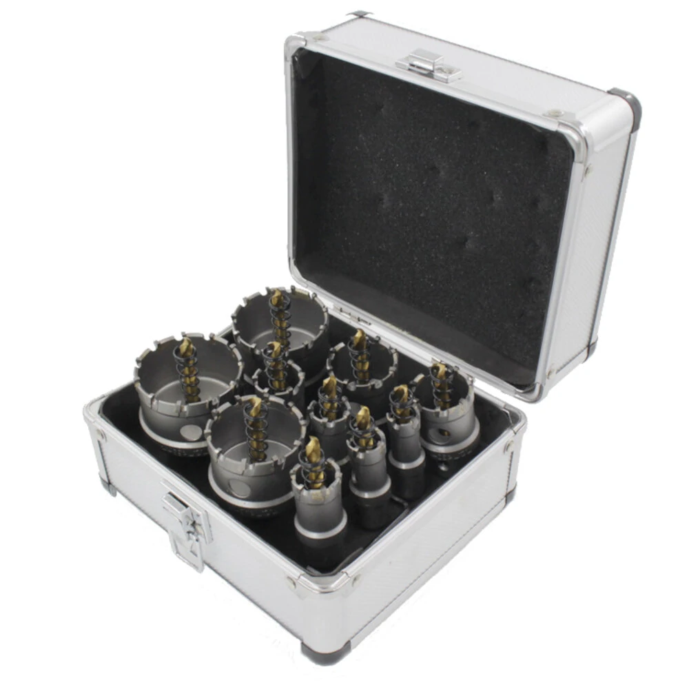 Drillpro 6pcs 16-65mm TCT Hole Saw Kit | Titanium Coated for Stainless Steel