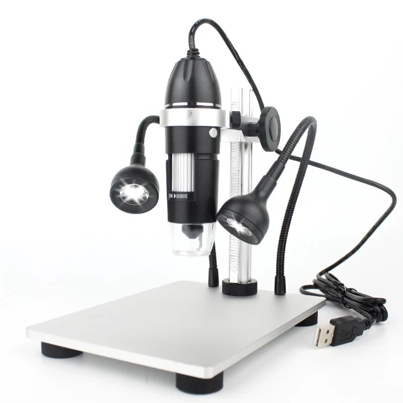 1000X/1600X Digital USB Microscope - For Android, iOS & PC | With LED & Aluminum Stand