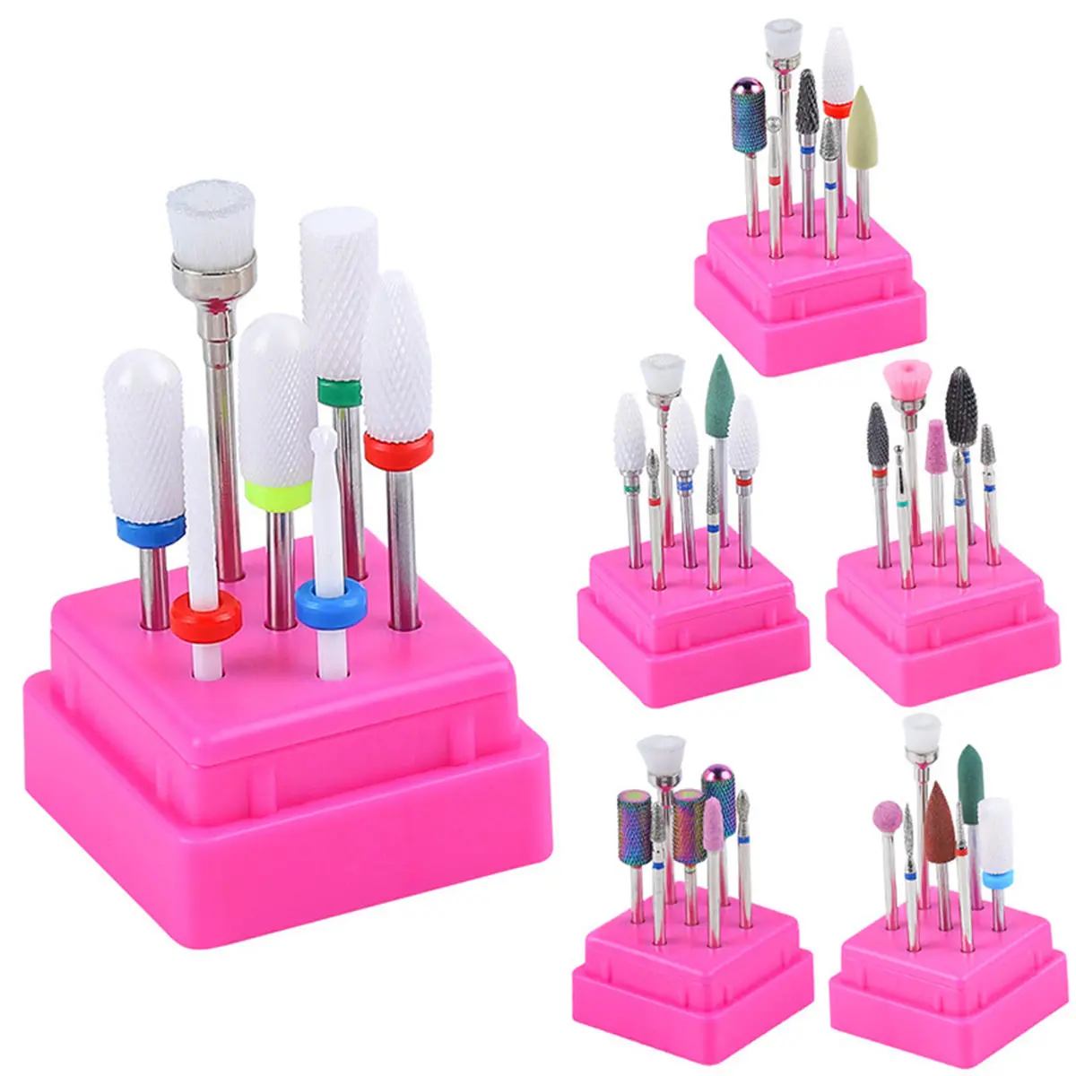 7pcs Nail Drill Bits Set - UV Gel Grinding & Removal Tools | Auroras Nail Art