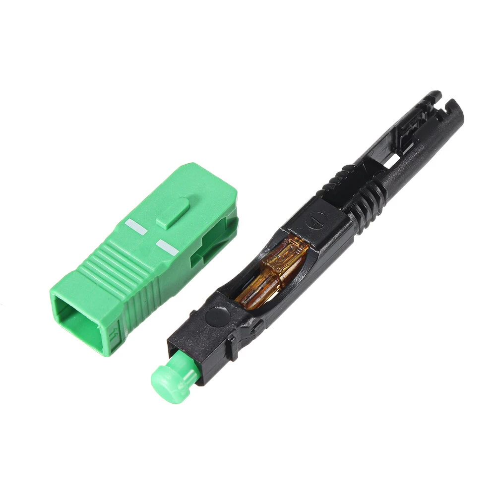 FTTH SC APC Fast Connector - 100pcs Straight Tail Fiber Optic Adapters