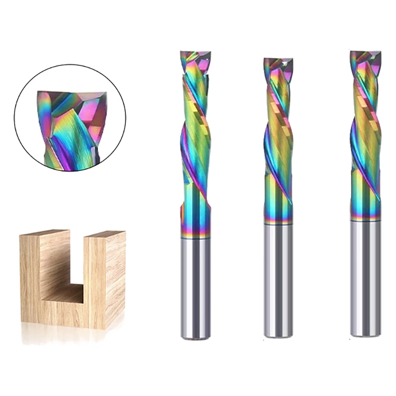 Tungsten Steel 2-Flute Spiral Compression Router Bit | 1/4 Inch Shank