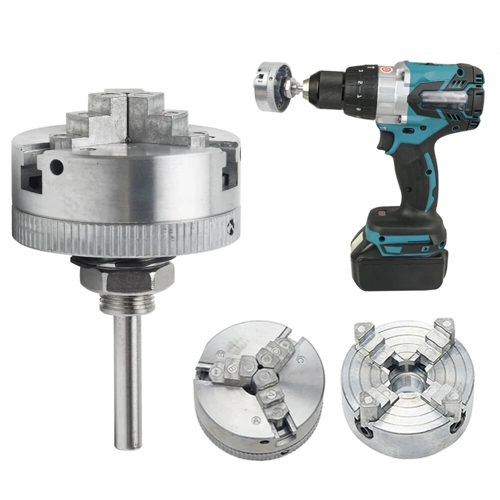 Zinc Alloy Self-Centering Lathe Chuck Set - 3-Jaw & 4-Jaw - High Precision for Mini Metal Lathe