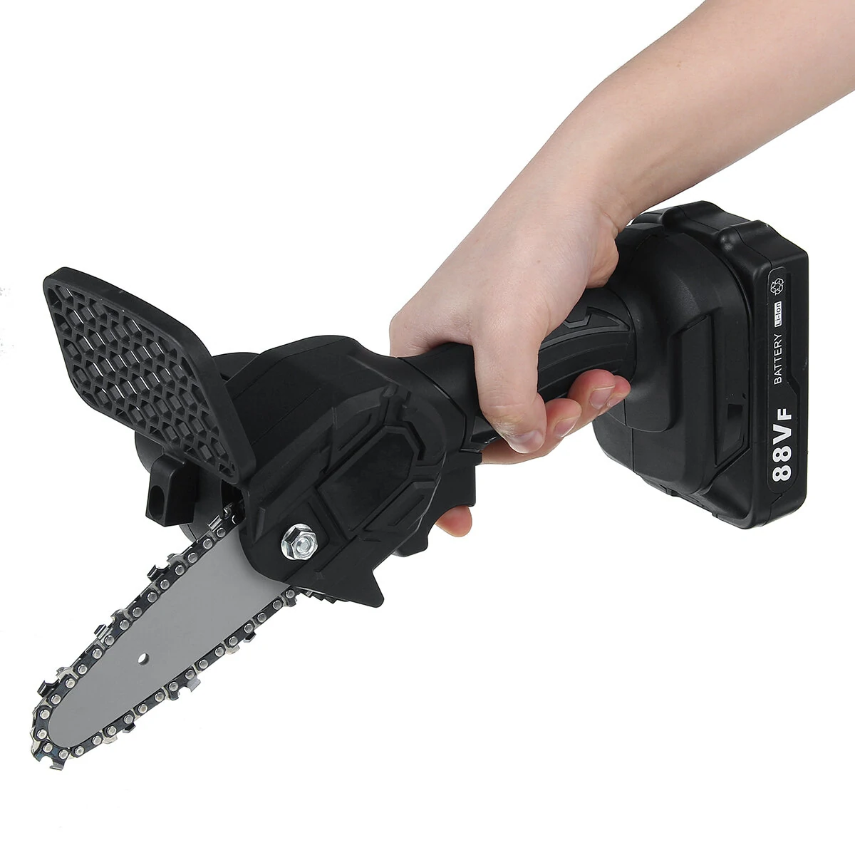 VIOLEWORKS 88VF 21V Cordless One-Hand Chain Saw - Electric Woodworking Saw w/ Battery