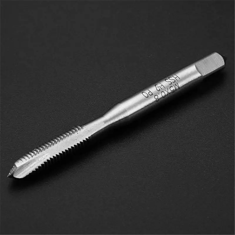 Drillpro M5x0.8 HSS Spiral Pointed Machine Screw Tap - 10pc Metric Plug Tap Set