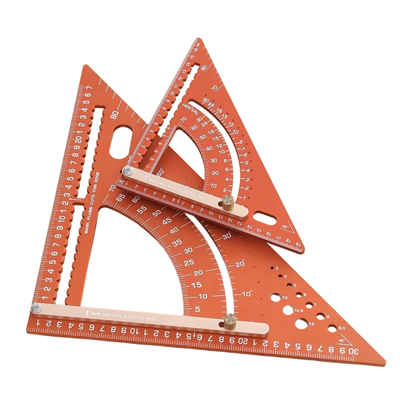 Adjustable Aluminum Alloy Triangle Ruler | Multi-Functional Protractor & Angle Measuring Tool