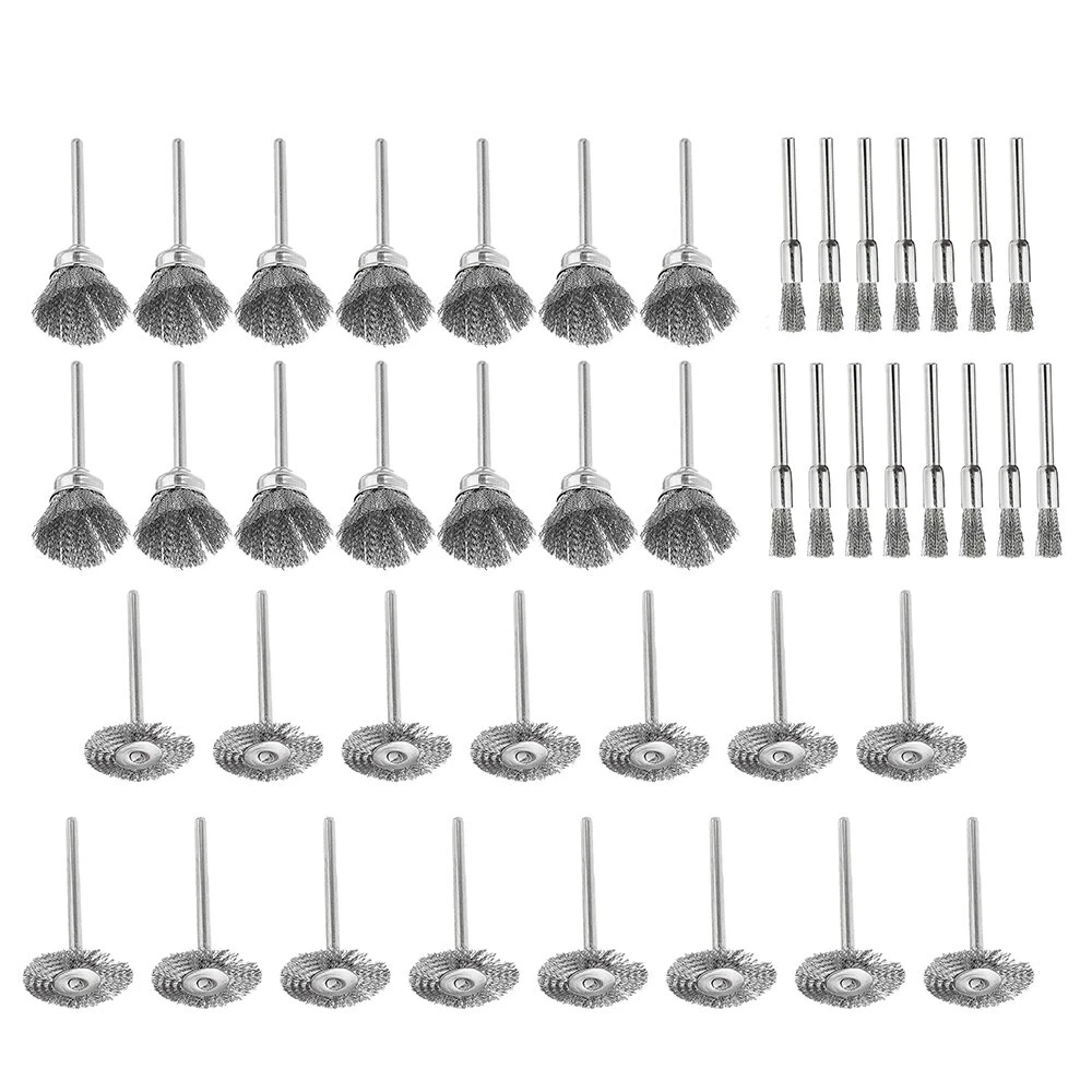 45pcs Steel Wire Wheel Brushes Set for Rotary Tool - Sanding & Polishing Kit