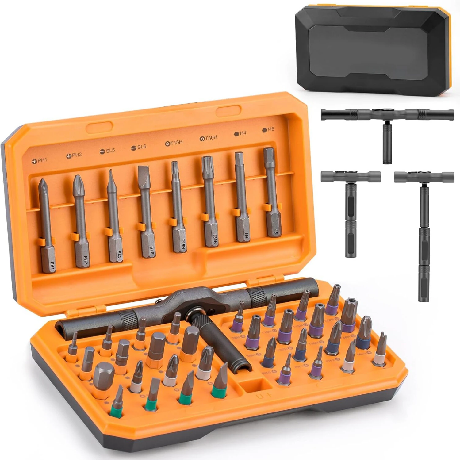 Versatile 42-Piece Magnetic Screwdriver Kit | Detachable Handle for Home, Office & Bike Repairs
