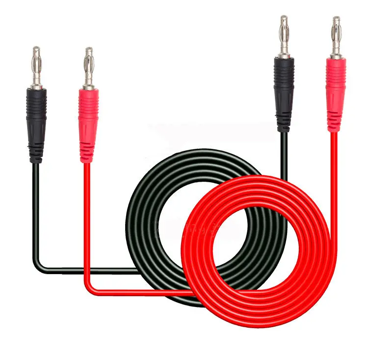 Y202 2Pcs 1M PVC Banana Plug Test Cable | 15A Copper Lantern Insert | Replaceable Multimeter Probe