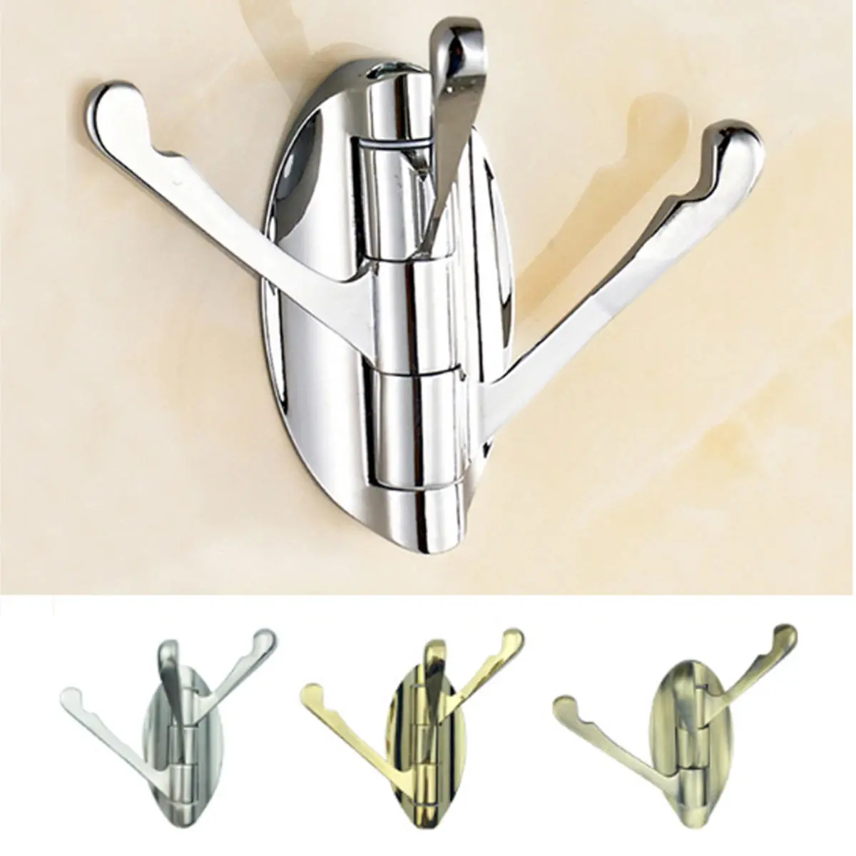 180° Movable Clothes Hook - Rotation Wall Mount Hanger for Bathroom & Home