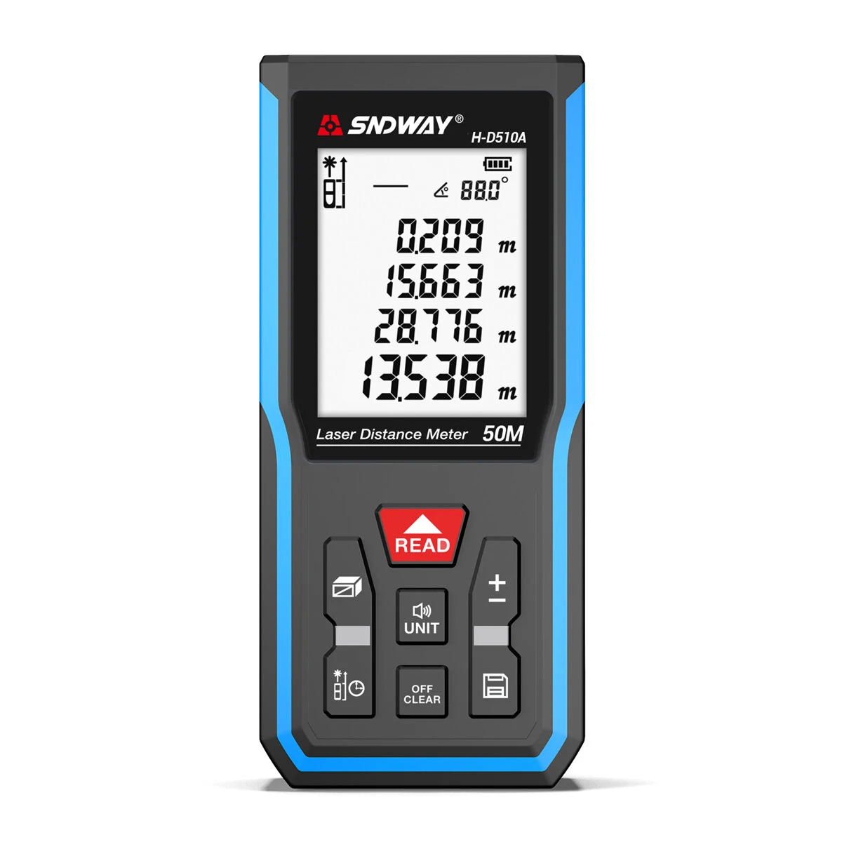 SNDWAY H-D510A/E Laser Distance Meter - 50m Range | Angle & Volume Measurement
