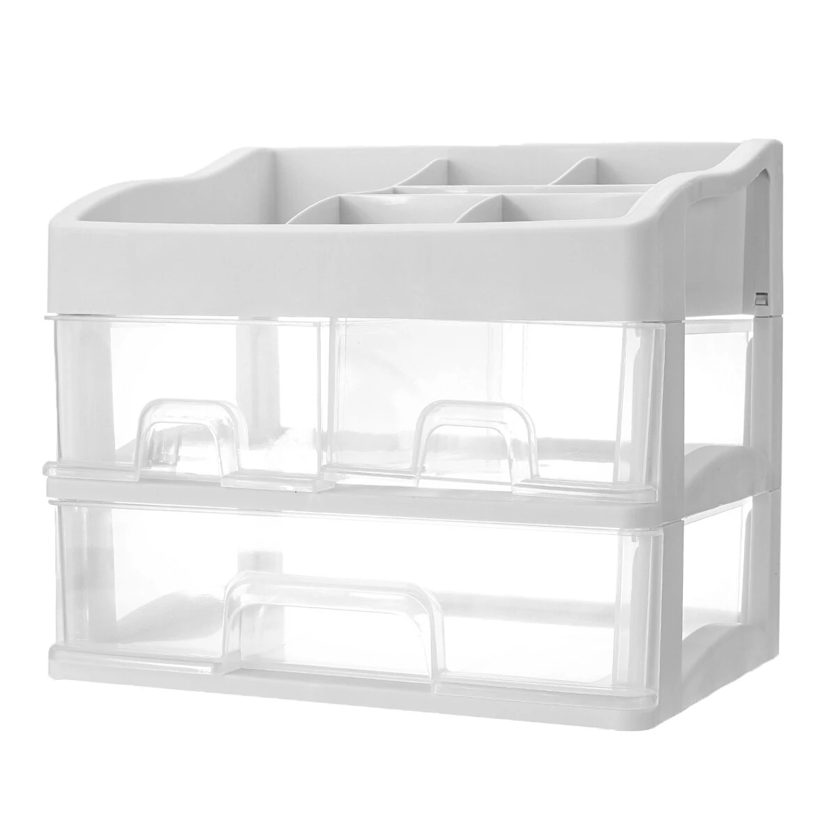 2-3 Layer Tabletop Makeup Box - Cosmetic Storage Organizer Case & Holder