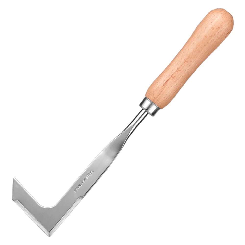 Crack Weeder Crevice Tool - Stainless Steel L-Shaped Blade & Beech Handle