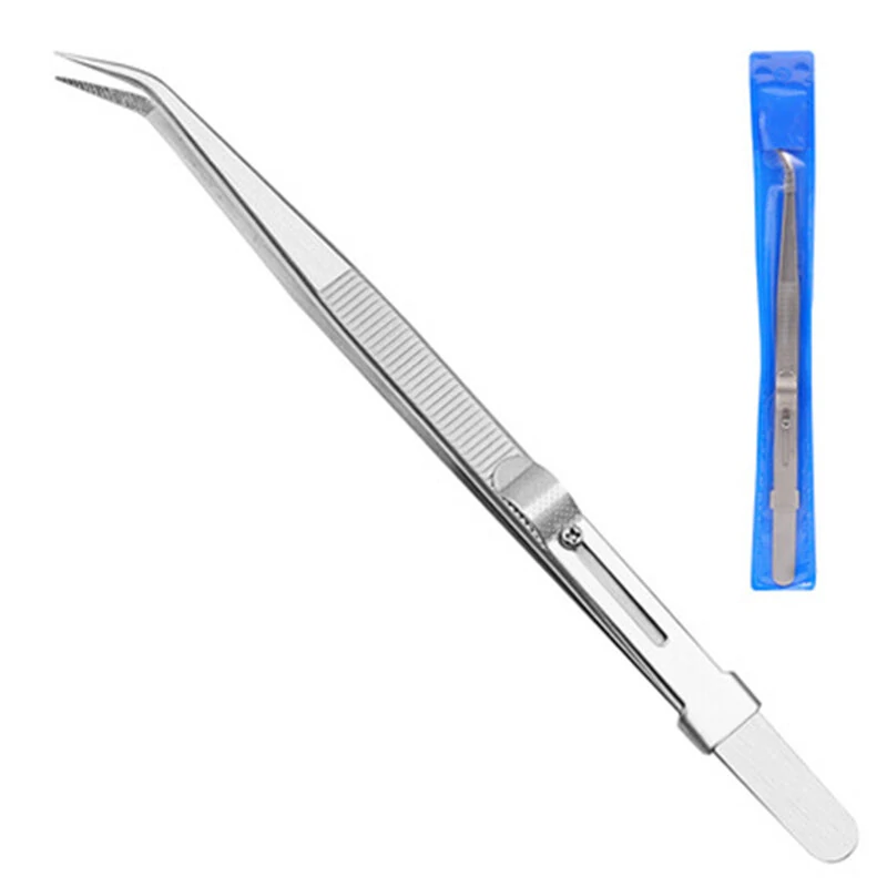 Diamond Jewelry Tweezers - Slotted Stainless Steel Grip Tool for Gem Clips