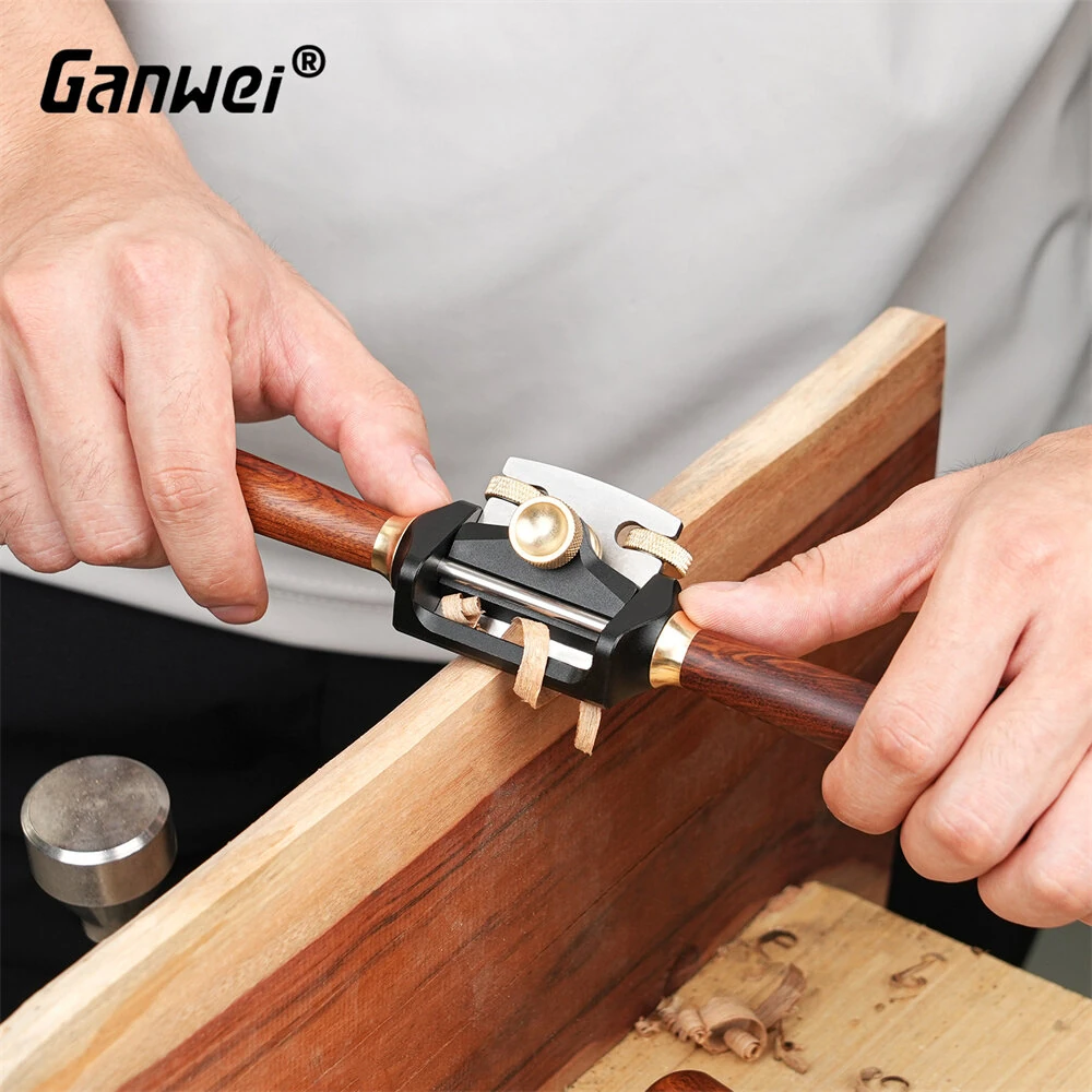 GANWEI Mini Hand Plane | 42mm Blade Aluminum Alloy Body | Rosewood Handle Precision Planer